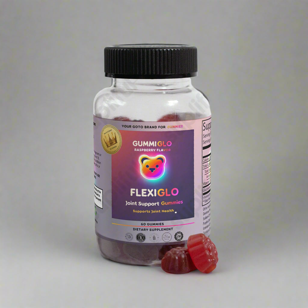 FlexiGlo Gummies – Raspberry Flavor (60 Gummies)