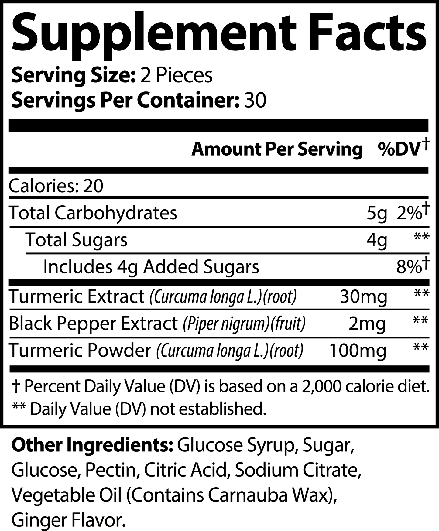 Turmeric Gummies - Turmeric/ Ginger Flavor (60 Gummies)