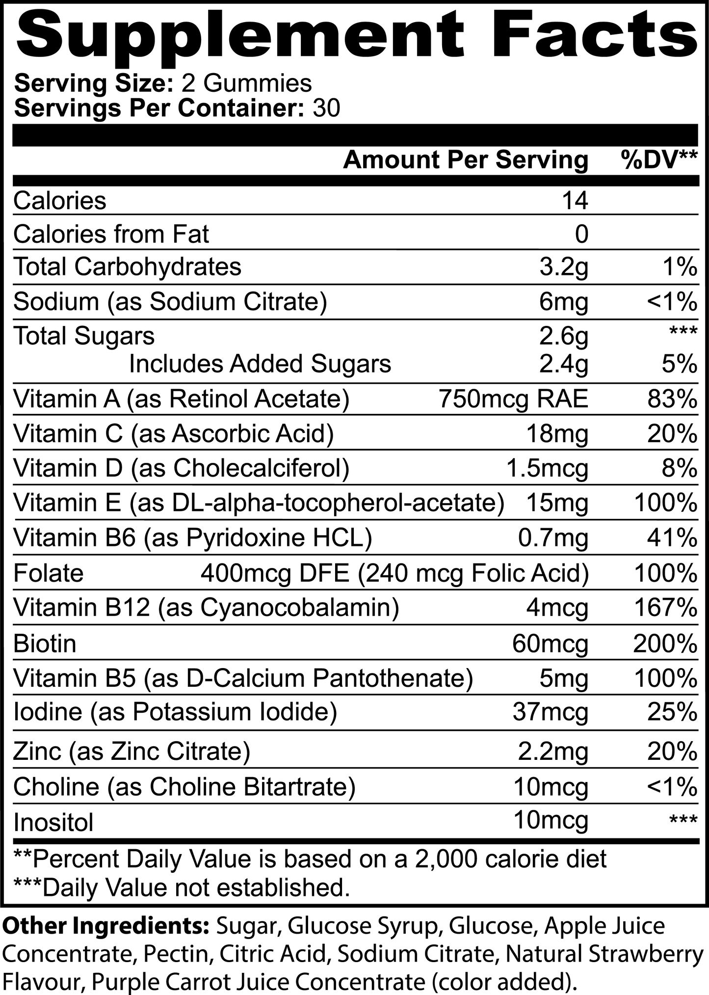Daily Multivitamin Gummies – Strawberry Flavor (60 Gummies)