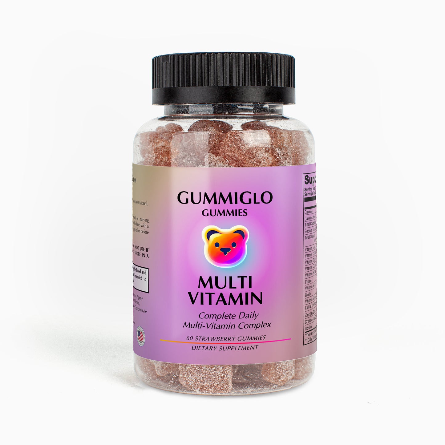 GummiGlo Daily Multivitamin Gummies – (60 Strawberry Gummies)