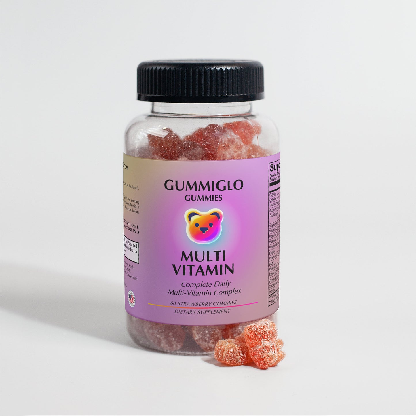 GummiGlo Daily Multivitamin Gummies – (60 Strawberry Gummies)