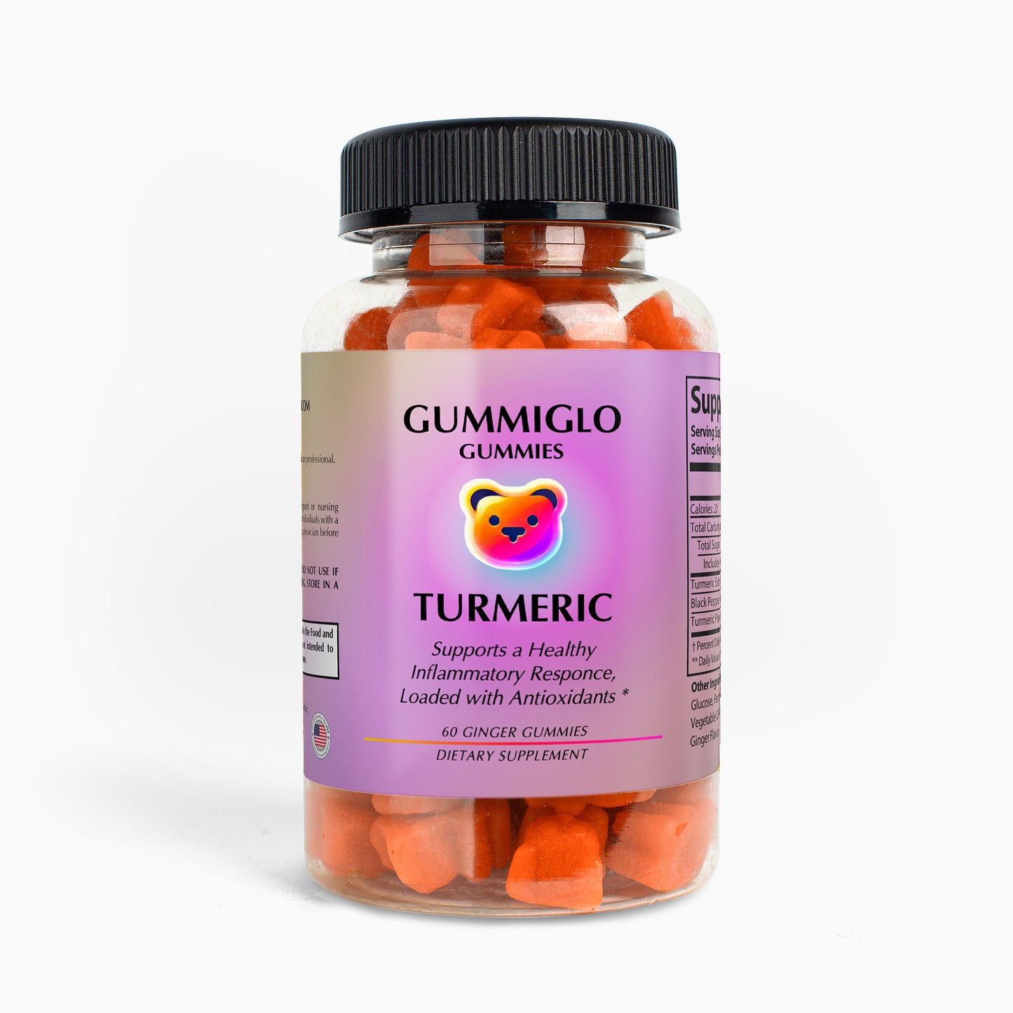 GummiGlo Turmeric Gummies - (60 Ginger Gummies)