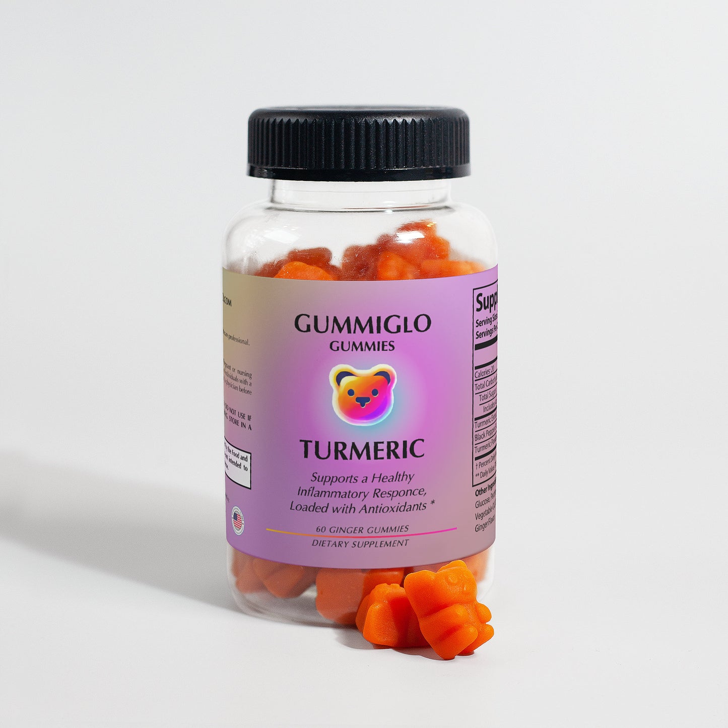 GummiGlo Turmeric Gummies - (60 Ginger Gummies)