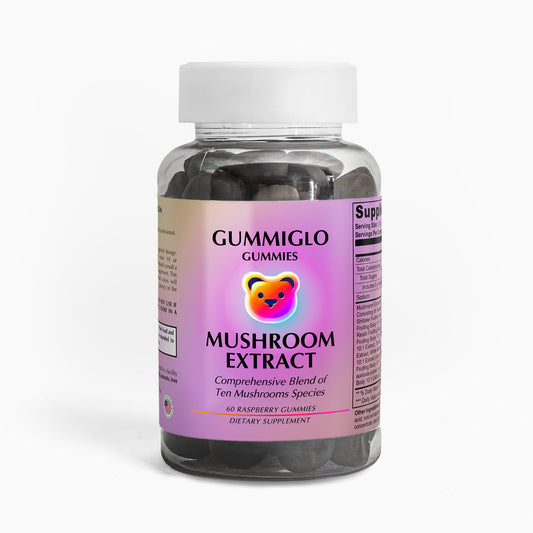 GummiGlo Mushroom Extract Complex - (60 Raspberry Gummies)