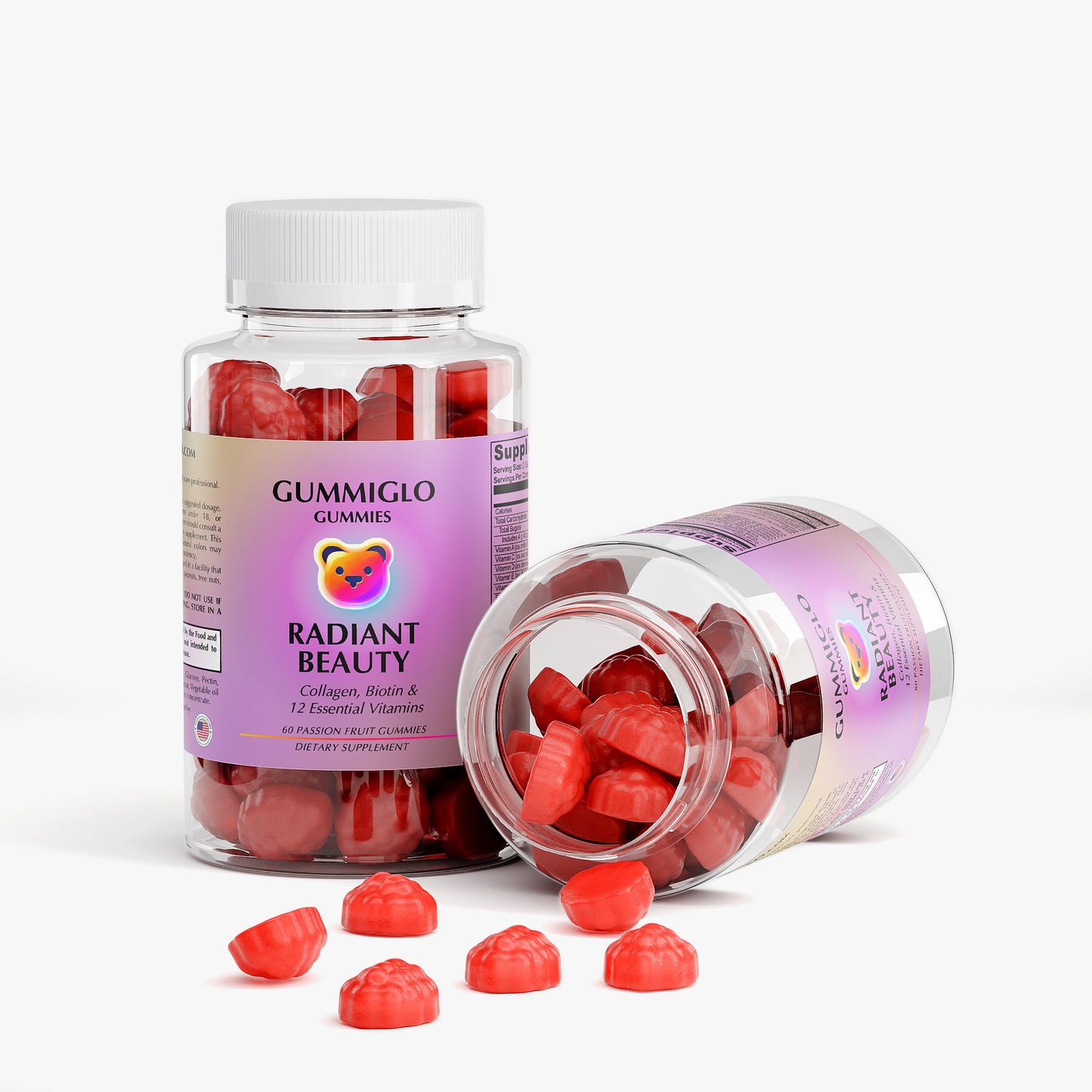 GummiGlo Radiant Beauty Gummies  (60 Passion Fruit Gummies)