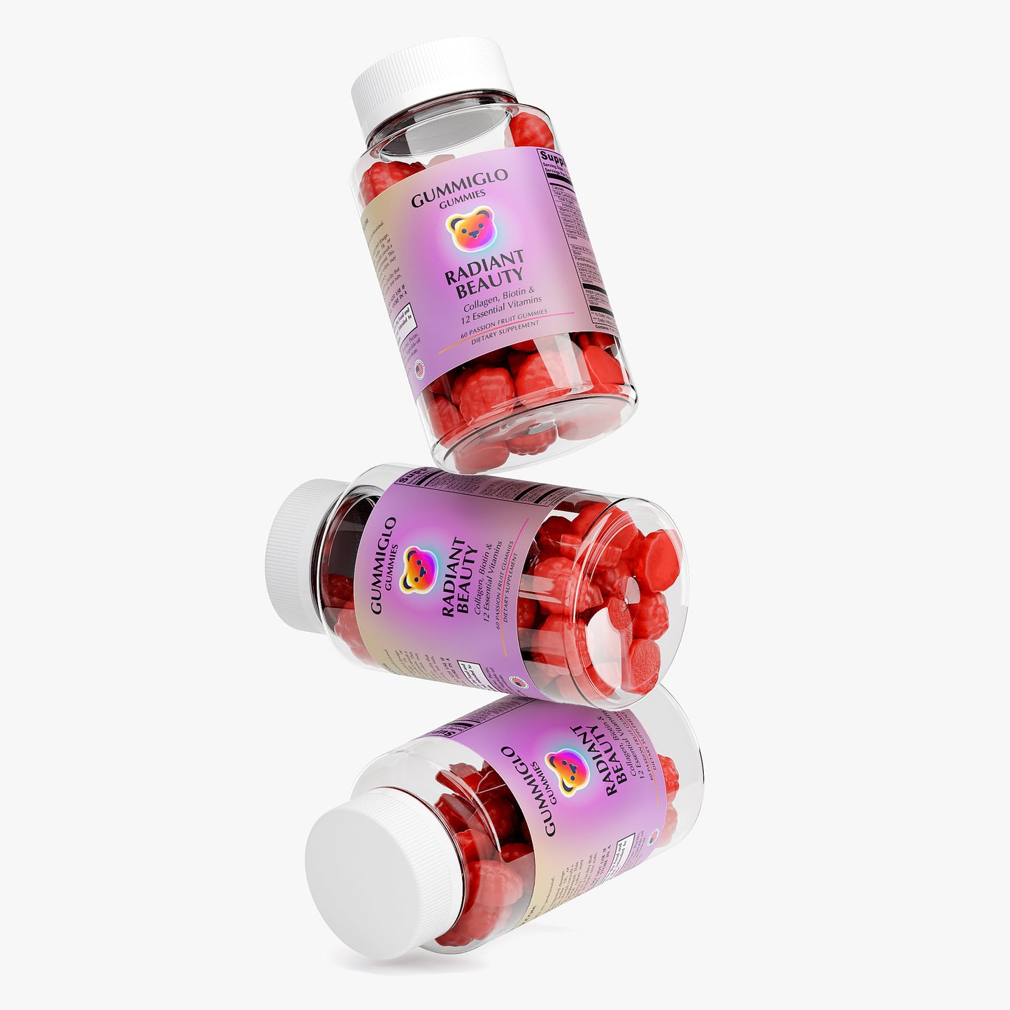 GummiGlo Radiant Beauty Gummies  (60 Passion Fruit Gummies)